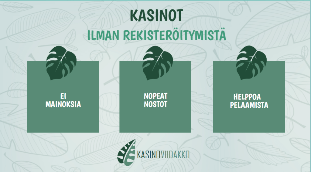 Nettikasinot ilman rekisteröitymistä tarjoavat helppoa pelaamista